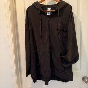 Disney Dark Gray Hoodie Jacket with unique raised Mickey design